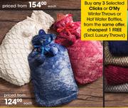 Clicks Or O'My Winter Throws Or Hot Water Bottles-Each