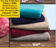 Clicks Or O'My Winter Throws Or Hot Water Bottles-Each
