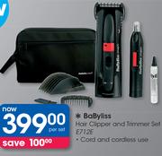 Babyliss Hair Clipper And Trimmer Set E712E
