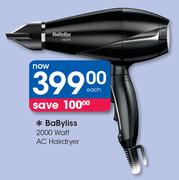 Babyliss 2000 Watt AC Hairdryer
