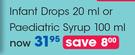 Panado Infant Drops-20ml Or Paediatric Syrup-100ml