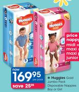 Huggies Gold Jumbo Pack Disposable nappies Boy Or Girl-Per Pack