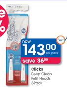 Clicks Deep Clean Refill Heads 3 Pack-Per Pack