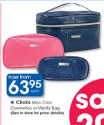 Clicks Moc Croc Cosmetics Or Vanity Bag-Each