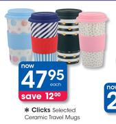 Clicks Selected Ceramic Travel Mugs-Each