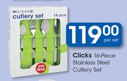 Clicks 16 Piece Stainless Steel Cutlery Set-Per Set