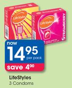Lifestyle 3 Condoms-Per Pack