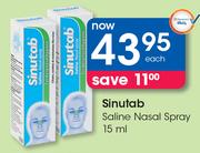 Sinutab Saline Nasal Spray 15ml-Each