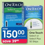 OneTouch Select Or Select Plus 50 Strips-Per Pack