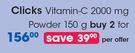 Clicks Vitamin-C 2000mg Powder 150g-For 2