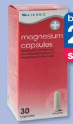 Clicks Magnesium 30 Capsules-For 2
