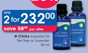 Clicks Essential Oil Tea Tree Or Lavender 50ml-For Any 2