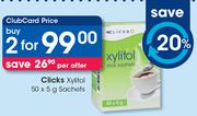 Clicks Xylitol 50x5g Sachets-For 2
