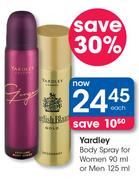 Yardley Body Spray For Women Or Men-125ml Each