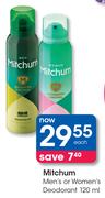 Mitchum Men's Or Women's Deodorant-120ml Each
