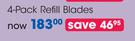 Schick Hydro 4 Pack Refill Blades-Per Pack