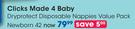 Clicks Made 4 Baby Dry Protect Disposable Nappies value Pack Newborn 42-Per Pack
