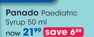 Panado Paediatric Syrup-50ml Each