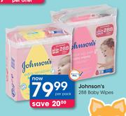 Johnson's 288 Baby Wipes-Per Pack