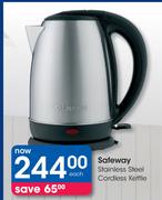 Safeway Stainless Steel Cordless Kettle-Each