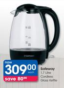 Safeway 1.7Ltr Cordless Glass Kettle-Each