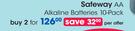 Safeway AA Alkaline Batteries 10 Pack-For 2