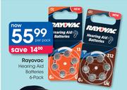 Rayovac Hearing Aid Batteries 6 Pack-Per Pack