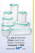 Clicks Fresh Lock Plastic Containers-Each