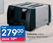 Safeway 4 Slice Stainless Steel Toaster