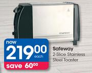 Safeway 2 Slice Stainless Steel Toaster