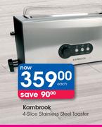 Kambrook 4 Slice Stainless Steel Toaster
