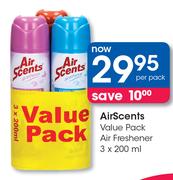 Air Scents Value Pack Air Freshener-3 x 200ml Per Pack