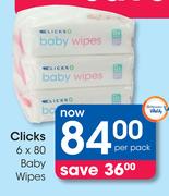  Clicks 6x80 Baby Wipes-Per Pack