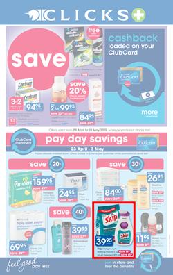 Clicks : Save (23 Apr - 19 May 2015), page 1
