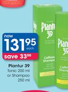 Plantur 39 Tonic-200ml Or Shampoo-350ml Each