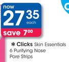 Clicks Skin Essentials 6 Purifying Nose Pore Strips Each