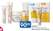 Boots Serum 7 & Solei Products Each