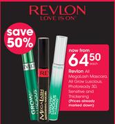 Revlon All MegaLash Mascara, All Grow Luscious, Photoready 3D, Sensitive And Thickening Each