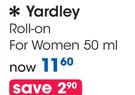 Yardley Roll-On For Women-50ml