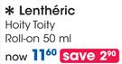 Lentheric Hoity Toity Roll-On-50ml Each