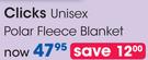 Clicks Polar Fleece Blanket Each