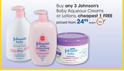 Johnson's Baby Aqueous Creams Or Lotions Each