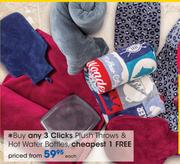 Clicks Plush Throws & Hot Water Bottles-Each