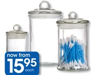 Clicks Small Glass Bathroom Storage Jar-Each