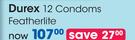 Durex 12 Condoms Featherlite-Per Pack