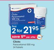 Clicks Paracetamol 500mg-2x24 Tablets