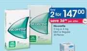 Nicorette 2mg Or 4mg Mint Or Regular-2x30 Pieces