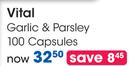 Vital Garlic & Parsley-100 Capsules Per Pack