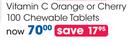 Vital Vitamin C Orange or Cherry 100 Chewable Tablets-Per Pack