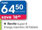 Revite Super B Energy Injection-30 Tablets Per Pack